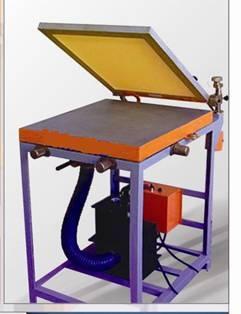 Manfully Operated Vacuum Based Screen Printing And Gumming Table Unit