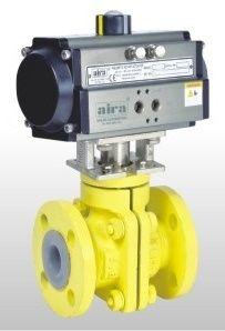 PTFE Lined Ball Valve With Pneumatic Rotary Actuator