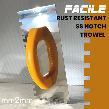 Plastic Handle Rust Resistant Facile Steel Notch Trowel