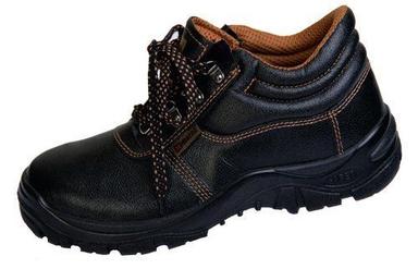 Leather Black Color Safety Shoes