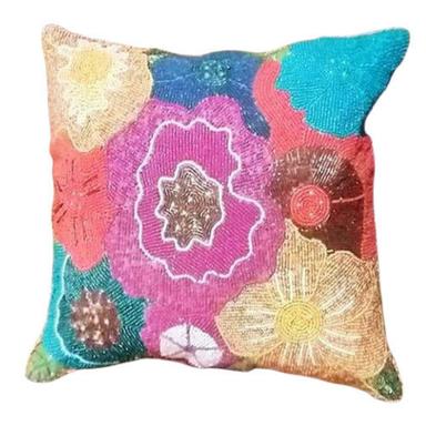 Multicolor Attractive Beaded Cushion Cover