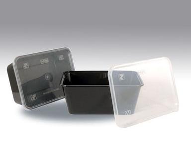 Black And White Eco Friendly Rectangular Disposable Container For Food