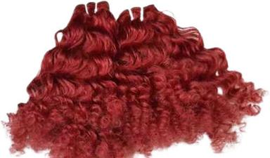 Red Curly Hair Weft with 16-32 Inches Length