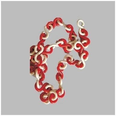 Lighweight 8 Mm White/Red S Hook Road Safety Pvc Chain For Traffic Cone And Barricading