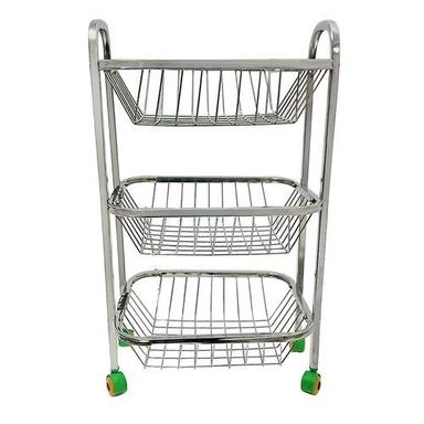  Stainless Steel 3 Layer Fruits And Vegetable Trolley With Wheels Fruits Basket For Kitchen Organizer Application: Domestic