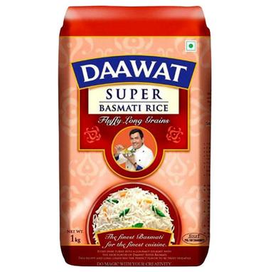 100 Percent Natural Daawat Fluffy White Long Grain Super Basmati Rice For Cooking, 1 Kg Broken (%): 8%