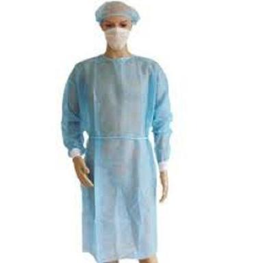 Blue Disposable Ppe Isolation Surgical Gown With Synthetic Material For Safety Purpose