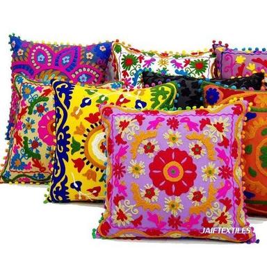 Multi Indian Suzani 16 To 20 Inches Hand Embroidery Pillow Cover
