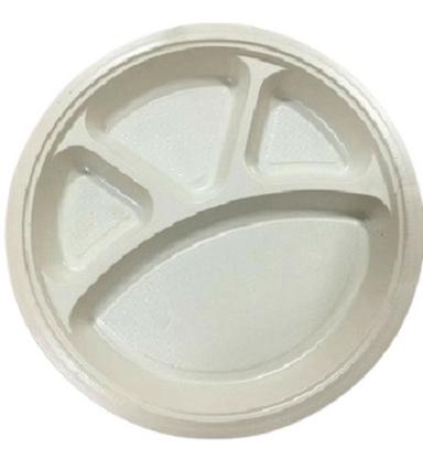 White Eco Friendly Round Shape Circular Bio-Degradeble Dinner Plates, Paper Gsm: Thick