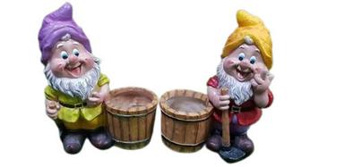 Gnome Dwarf Barrel Designer Shape Garden Planter Pot In Resin For Home