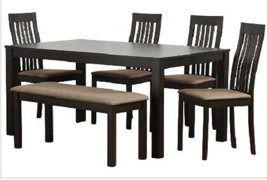 Indian Style Polished Solid Oak Wooden 4 Seater Modern Dining Table