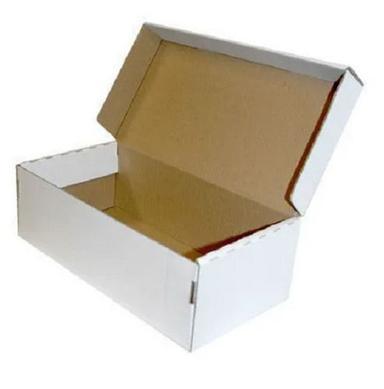  सफ़ेद 14X8X5 इंच आयताकार मैट फ़िनिश प्लेन कोरगेटेड शूज़ बॉक्स 