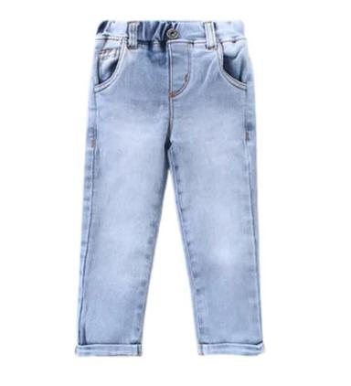 Kids Light Blue Regular Fit Casual Wear Plain Dyed Denim Jeans For Daily Wear Age Group: 9-10 Years