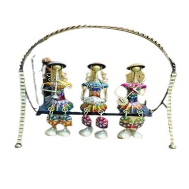 Home Decorative Iron Fine Painted 3 Lady Musician On Swing Pieces