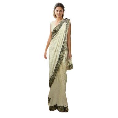 Ethereal White Chikankari Elegance Saree Rental for 4 Days