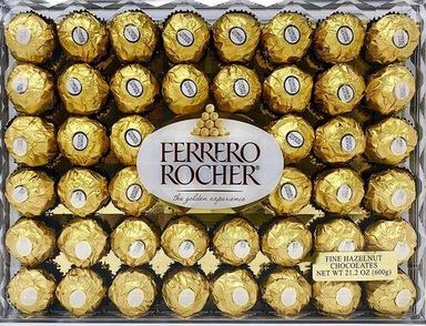 फेरेरो रोचर फाइन हेज़लनट चॉकलेट गिफ्ट बॉक्स 48 काउंट फ्लैट 600 ग्राम डार्क 