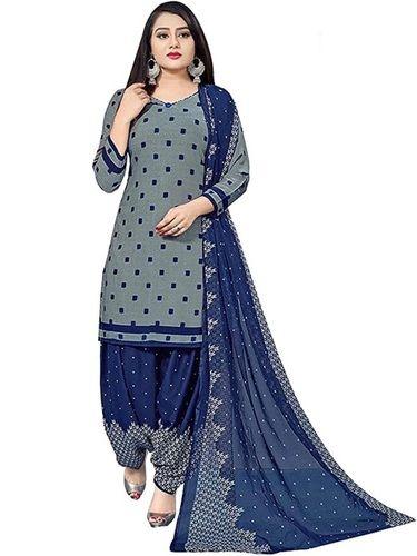 Ladies 3/4 Sleeves Breathable Printed Cotton Fancy Salwar Suit For Causal Wear