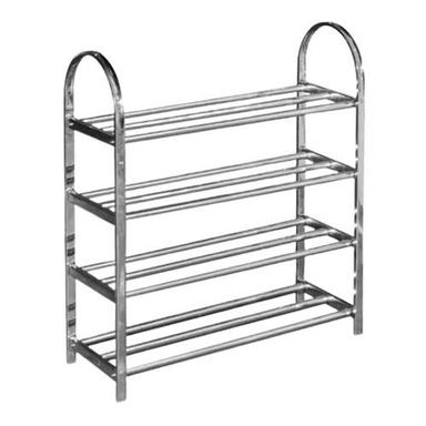 Corrosion Resistance Polished Finish Stainless Steel Shoes Rack With Four Shelve No Assembly Required