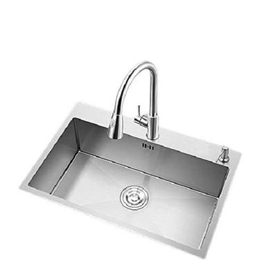 Grey 15 Mm Glossy Finish One Piece Rust Proof Stainless Steel Kitchen Sink