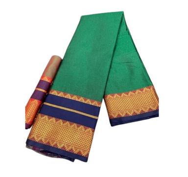 YNF Green Pure Cotton Silk Saree